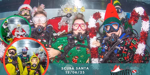 Pictures with Scuba Santa ~ Annual Food Drive