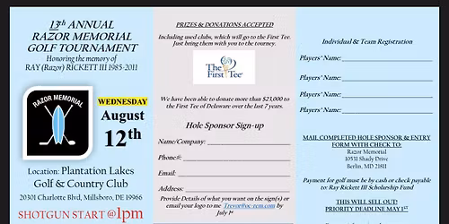 13th Annual Razor Memorial Golf Tournament