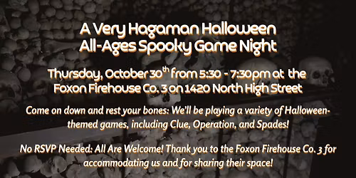 A Very Hagaman Halloween All-Ages Spooky Game Night at Foxon Firehouse Co. 3