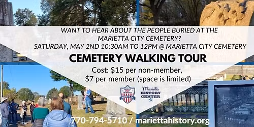 Cemetery Walking Tour- May 2nd