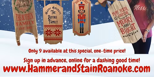 11\/15\/25 (Saturday) Wooden Sled Workshop! 1030am -1230pm