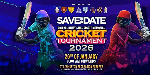 Henry Steel Olcott Memorial Cricket Tournament - Melbourne 2026