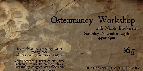 Osteomancy Workshop - with Nicole Blackwater - Nov 29th 4-7pm - Make Your Own Casting Set