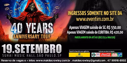Excurs\u00e3o SC e PR - HELLOWEEN - 19\/09\/2026, Suhao Music Hall, S\u00e3o Paulo\/SP
