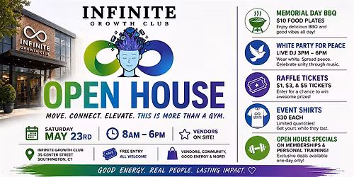 Memorial Day Weekend Open House At Infinite Growth Club