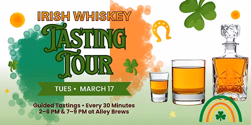 St. Patrick\u2019s Day Irish Whiskey Tasting Tour
