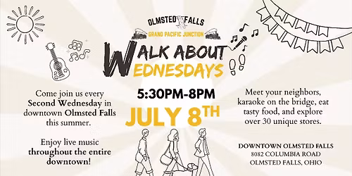 July Walk About Wednesdays - Downtown Olmsted Falls Block Party Series