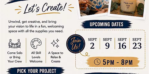 Open Studio Night at Fifty24- Wednesdays in September (BYOB option)