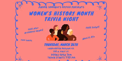 Mayor Siddiqui's Women's History Month Trivia Night