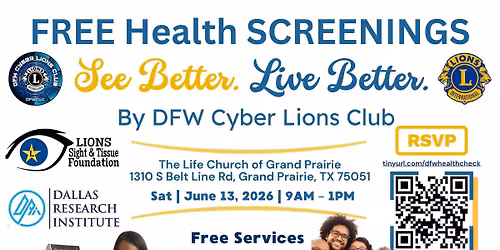 DFW Cyber Lions Club Free Health Screening
