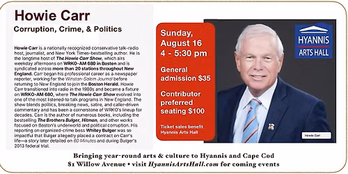 HOWIE CARR on corruption, crime, and politics