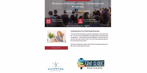 REALTORS: FREE 3 HRS GA CE--Developing A Marketing Strategy-Call Reluctance & Prospecting