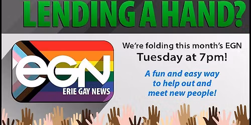 Erie Gay News folding\/distribution work party