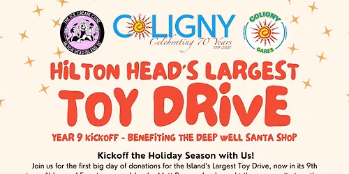 Hilton Head Island\u2019s Largest Toy Drive \u2013 Year 9 Kickoff!