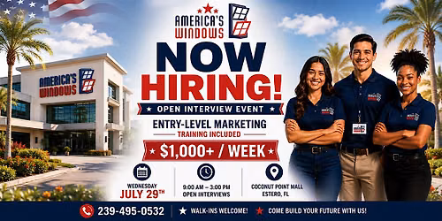 Now Hiring! Open Interview Event | Entry-Level Marketing