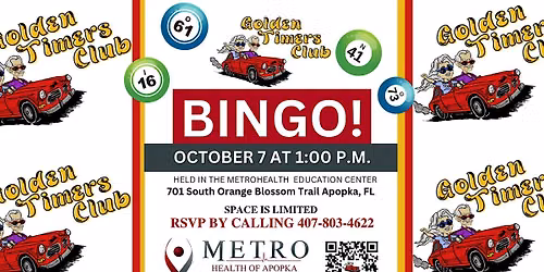 Free Bingo for seniors 65+! at Metro Health of Apopka