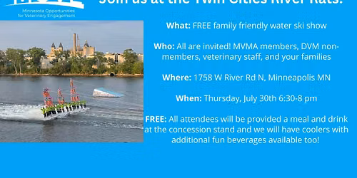 Join MOVE at the River Rats! A low-key, family-friendly way to hang w\/ other vet professionals!