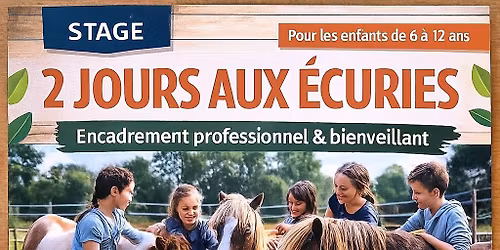 Stage enfants, deux jours aux \u00e9curies de la Courbotterie