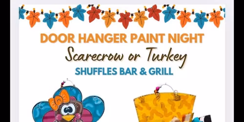 Scarecrow or Turkey Wood Door Hanger