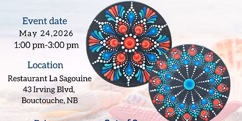 Bouctouche-Tropical Coastal Vibe Coaster Set Dot-Painting Workshop