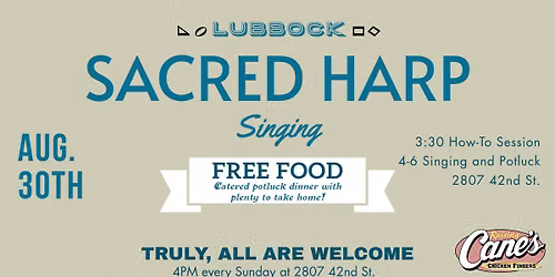 Sacred Harp Singing and Potluck: "Back to School Singing School"