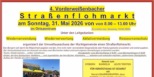 4. Vorderwei\u00dfenbacher Stra\u00dfenflohmarkt