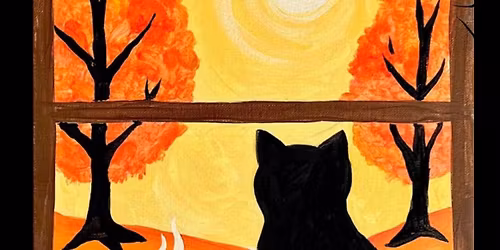 Cat and Coffee Canvas- in studio