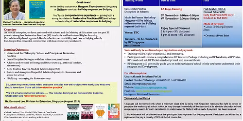 Restorative Practices: Supporting Positive Discipline in Schools (In-Person)