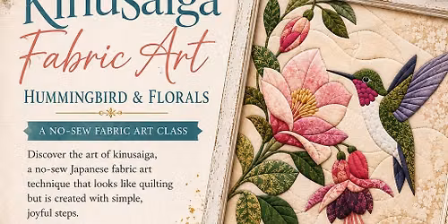 Kinusaiga Fabric Art: Hummingbird & Florals