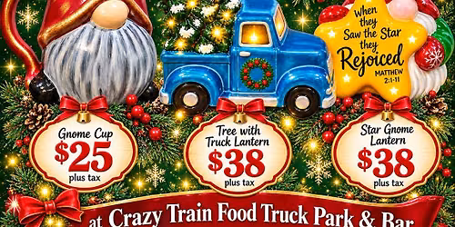 Christmas Ceramics Paint & Sip At Crazy Train Food Truck Park & Bar
