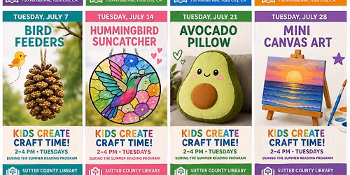 Kids Create Craft Time — 750 Forbes Ave, Yuba City, CA