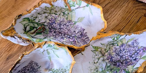 Sassy Divas Decoupage Oyster Shells Trinket  Workshop 