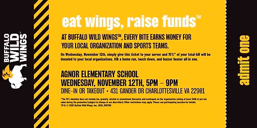 Spirit Night at Buffalo Wild Wings