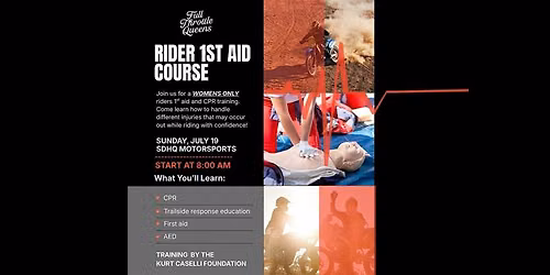Full Throttle Queens: Women\u2019s Rider First Aid + CPR Certification Course