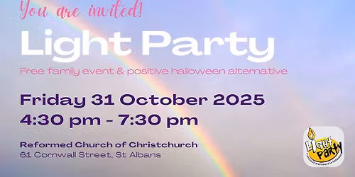**FREE** Light Party: a positive alternative to halloween