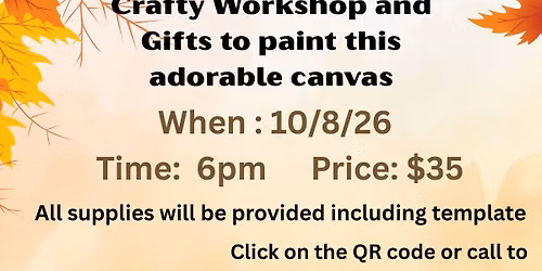 Happy Moose Scarecrow Canvas Painting  $35  6pm