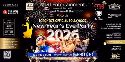 NYE 2026 - Toronto's Official Bollywood DJ Party!