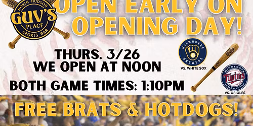 Guv's Opening Day Party! We're Opening Early!