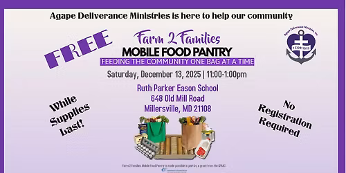 Free Mobile Food Pantry in Millersville \u2013 December 13