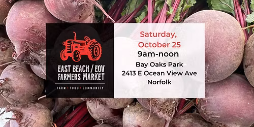 October 25 East Beach\/EOV Farmers Market