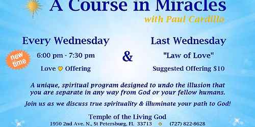 A Course in Miracles (ACIM) - Wednesdays