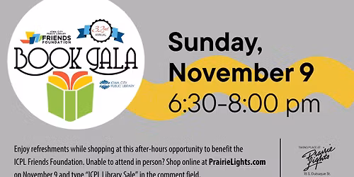 Book Gala at Prairie Lights benefitting Iowa City Public Library