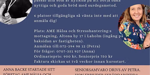 \ud83c\udf5e L\u00e5ngsam surdegskurs med \u00e5terh\u00e4mtning & paus