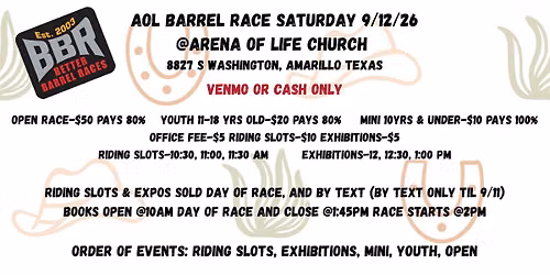 AOL September Barrel Race **BBR Approved**