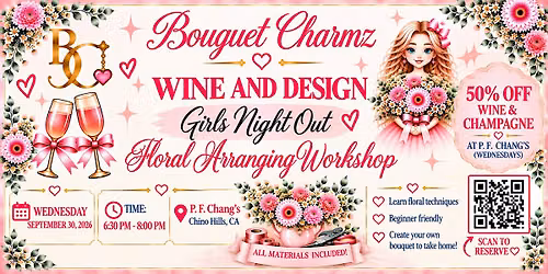 Wine and Design-bouquet arranging workshop