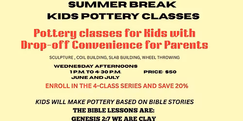 Summer Break Kids Pottery Classes
