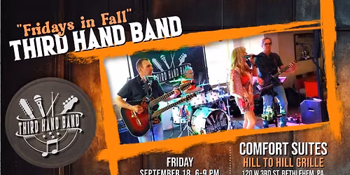 Third Hand Band kicks off their "Fun Fridays in Fall" at the Hill to  Hill  Grille