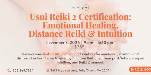 Usui Reiki 2 Certification: Emotional Healing, Distance Reiki & Intuition