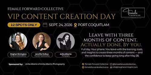 VIP Content Creation Event with Ready To Launch + The Marketing Club
