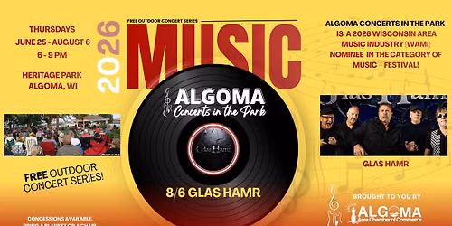 Glas Hamr, Algoma Concerts in the Park, August 6, 2026